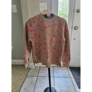 On 34th Womens Polka Dot Crewneck Sweater Camel Pink Size Medium NWT